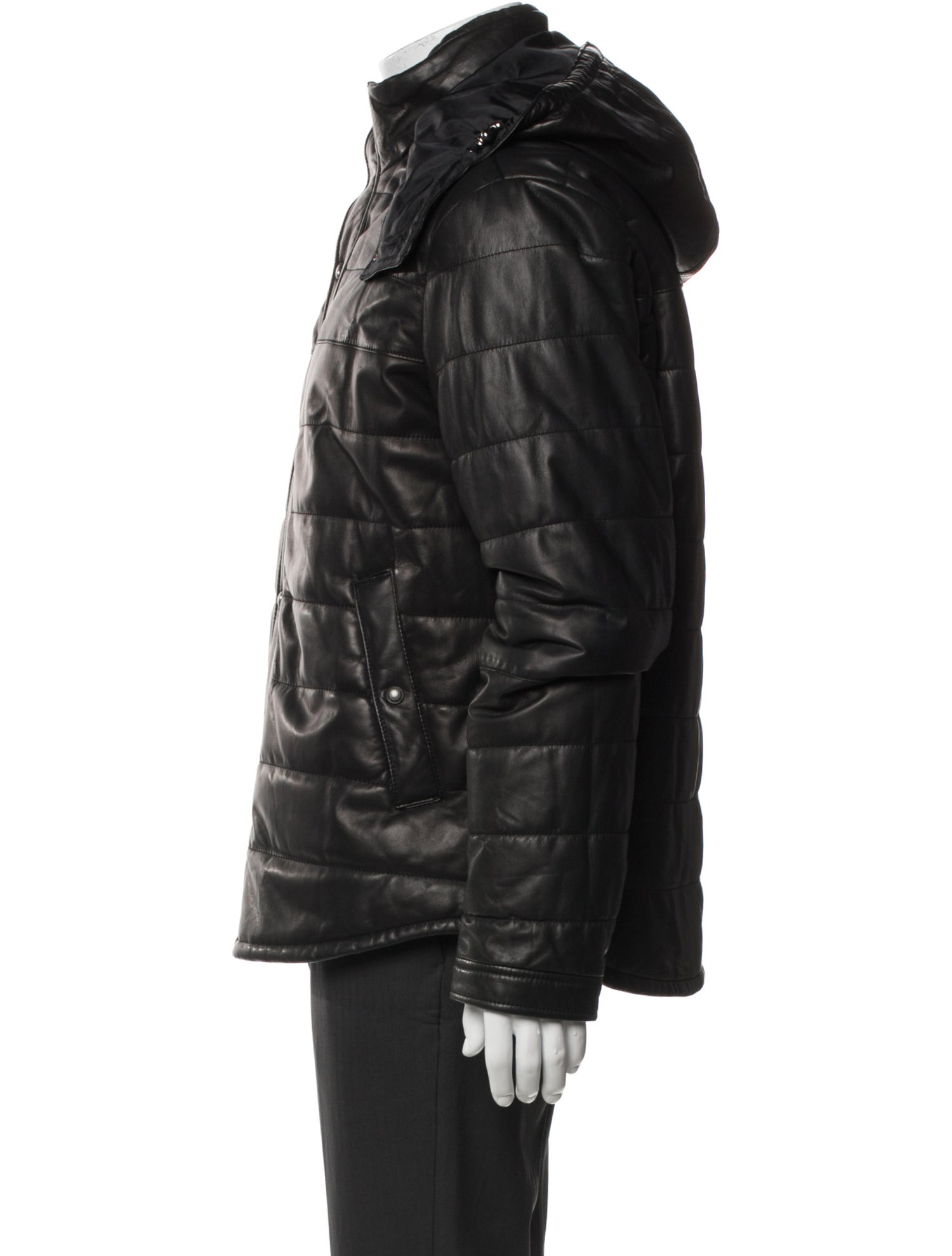 Vince Lamb Leather Puffer Coat