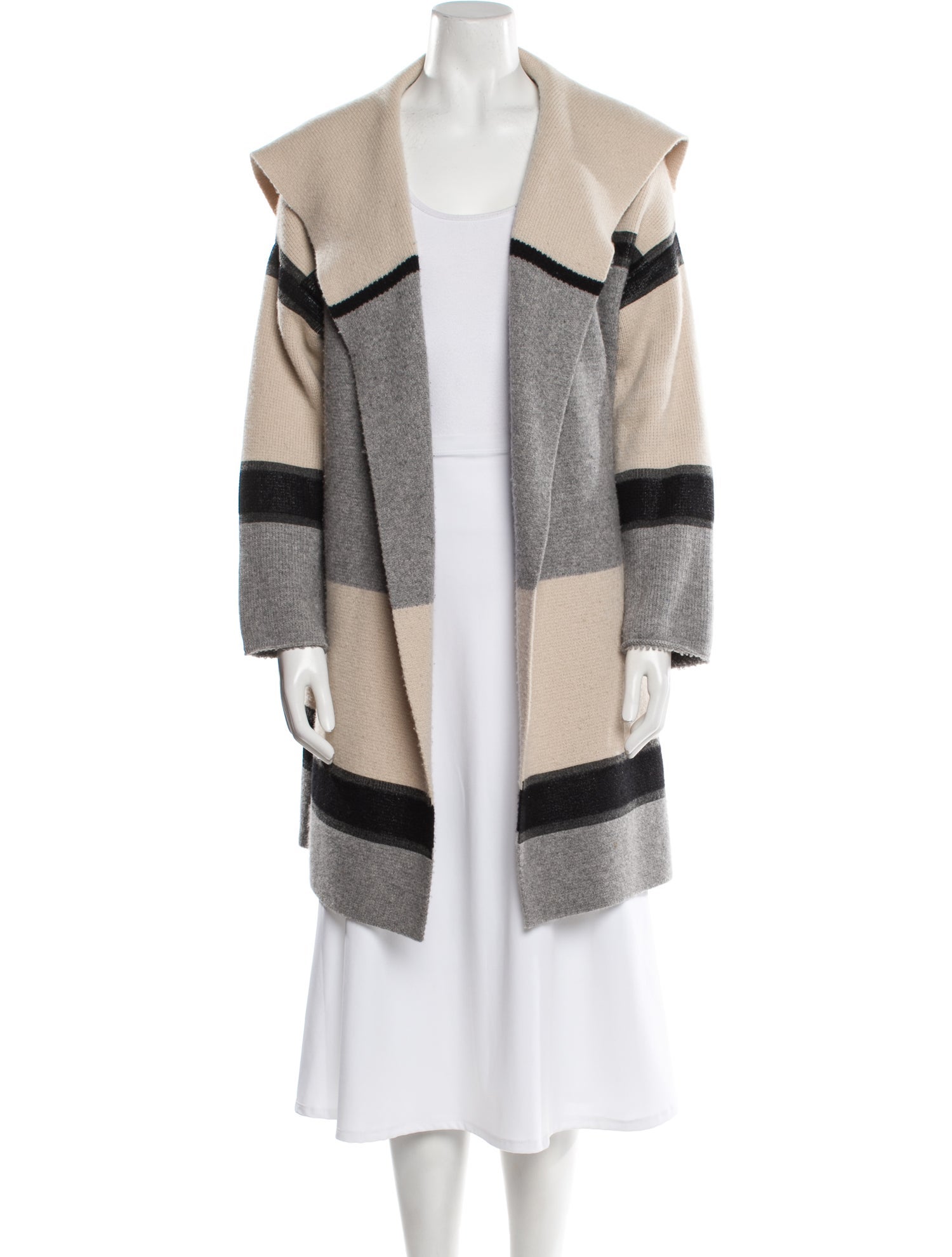 Vince Wool Colorblock Pattern Coat