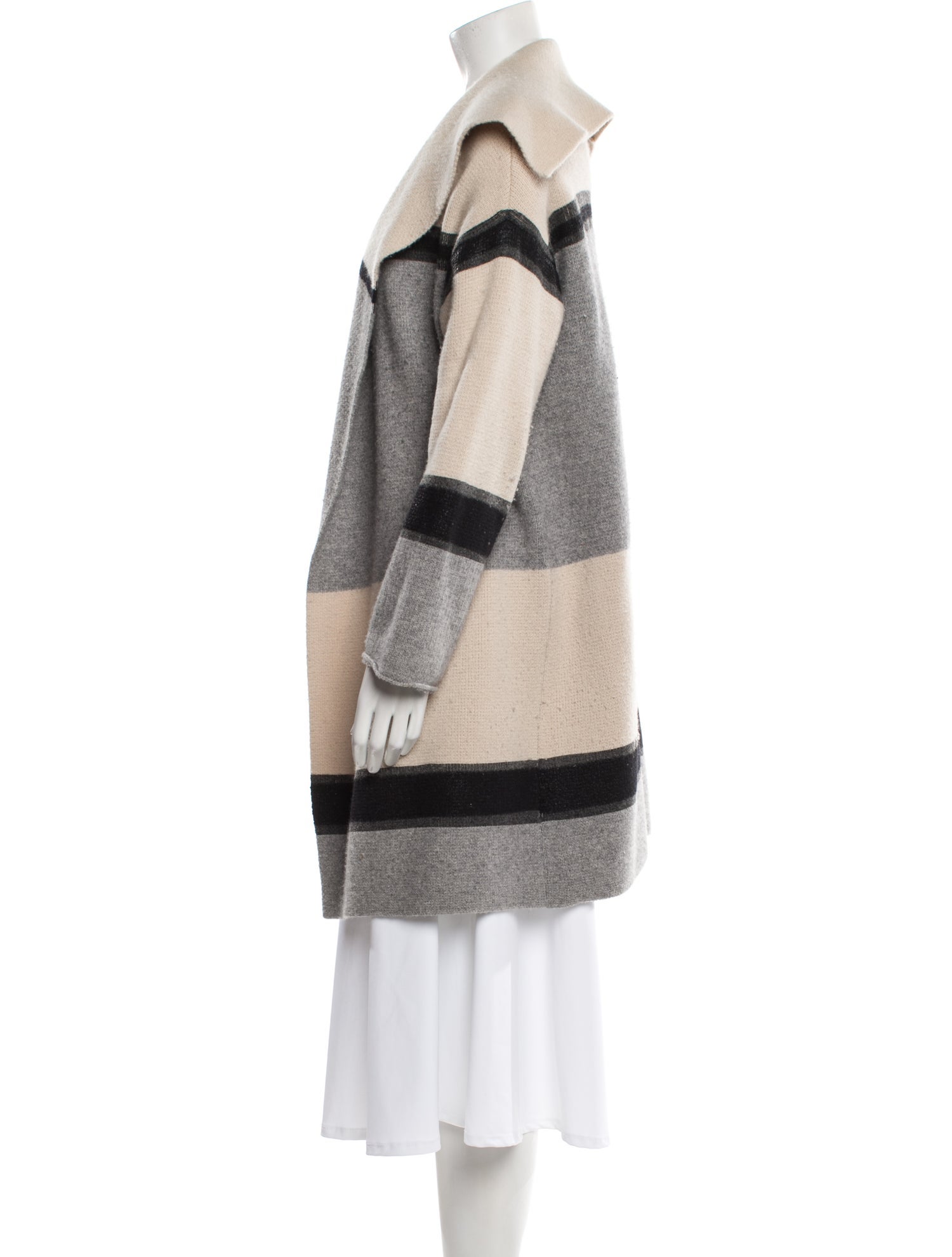Vince Wool Colorblock Pattern Coat