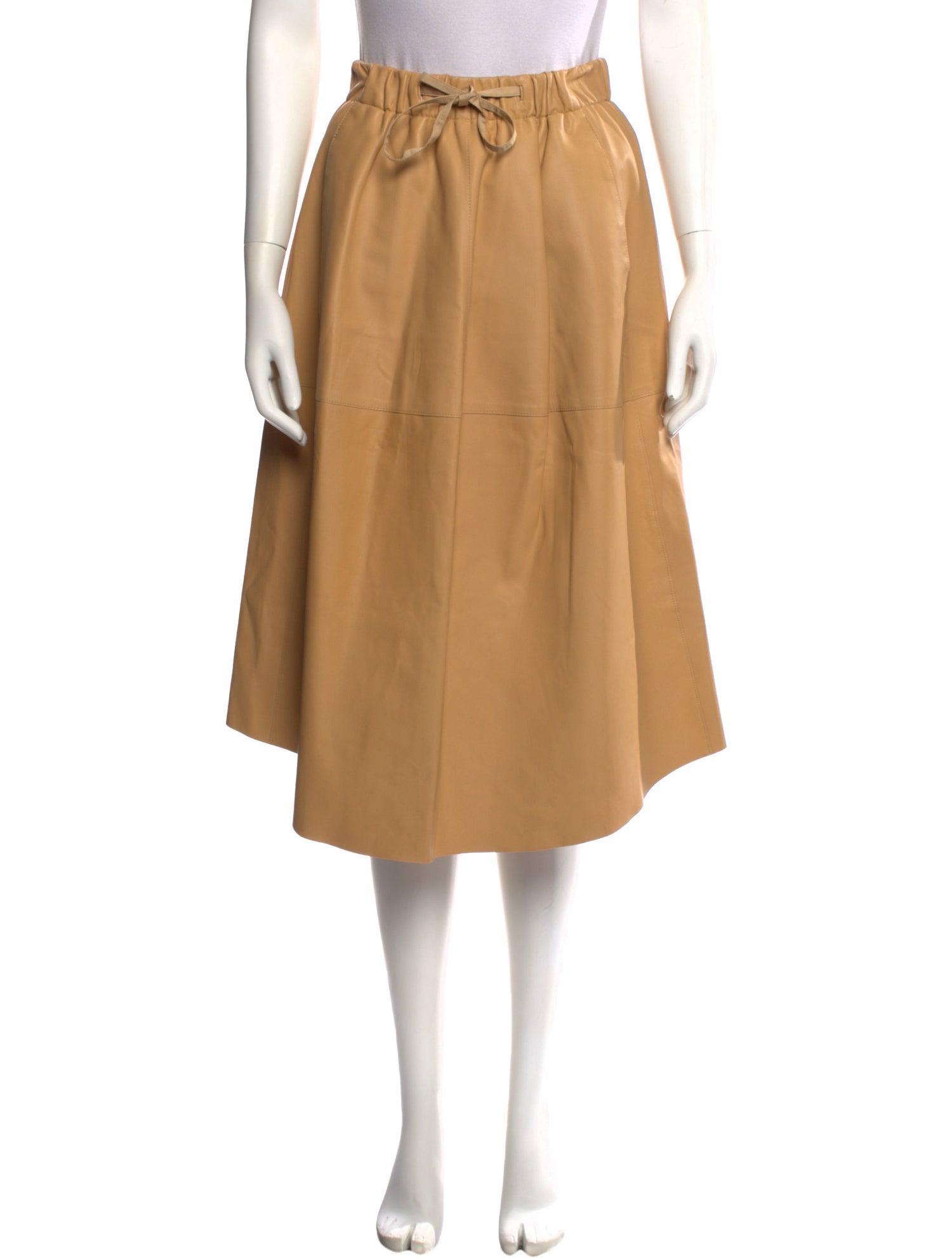 Vince Lamb Leather Midi Length Skirt