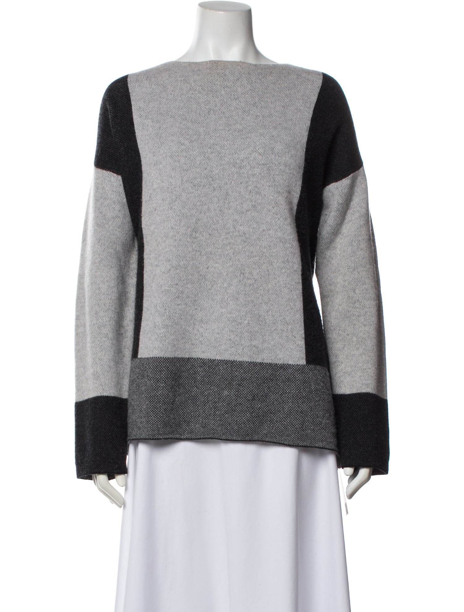 Vince Wool Colorblock Pattern Sweater