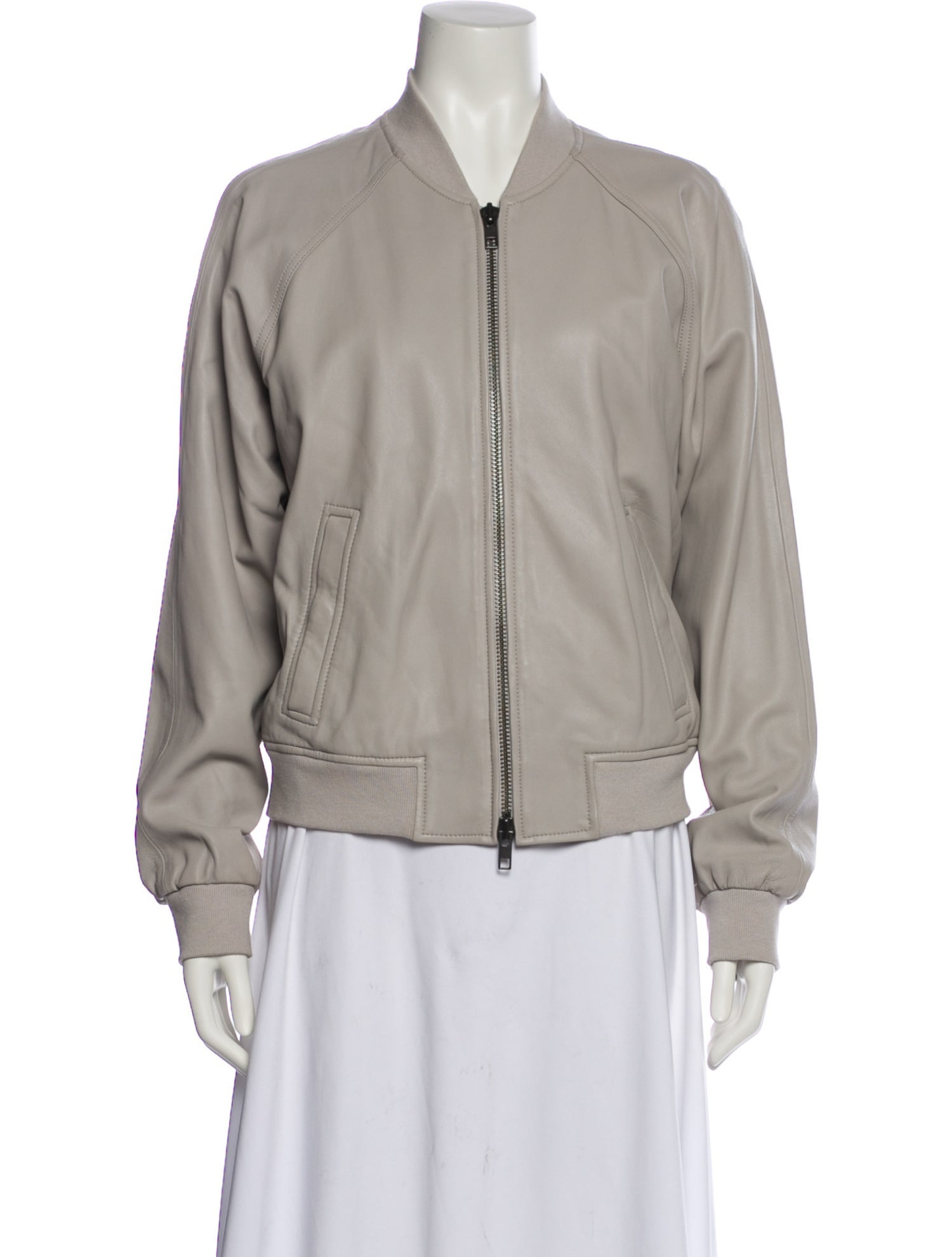 Vince Leather Bomber Jacket