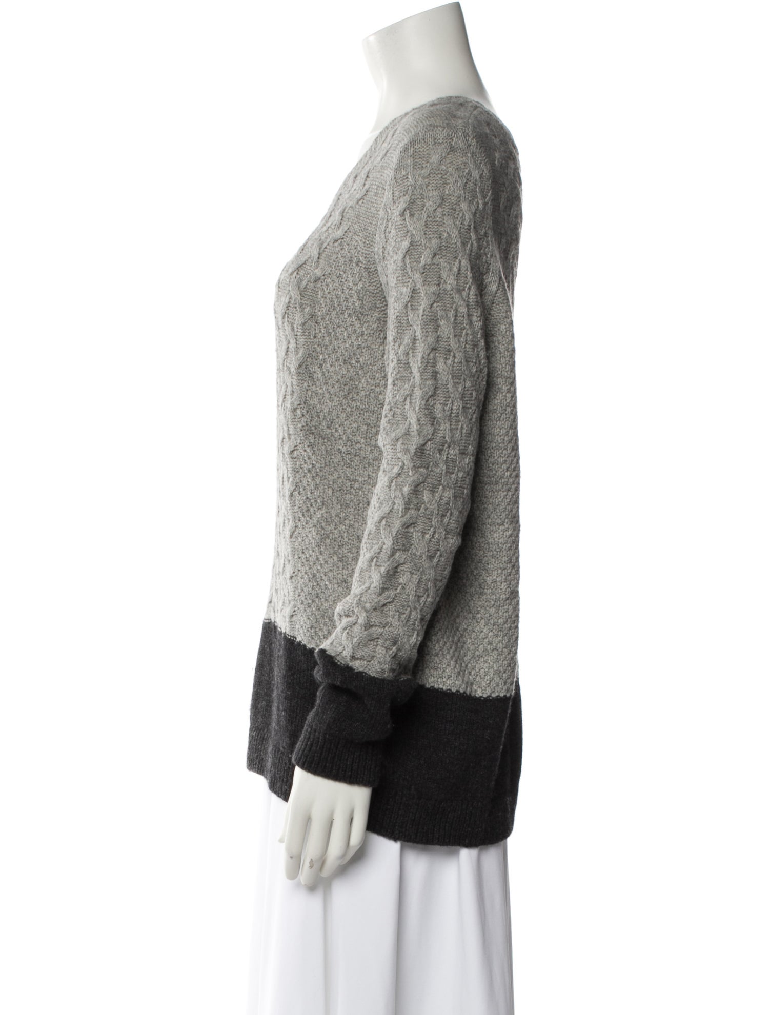 Vince Colorblock Pattern Scoop Neck Sweater