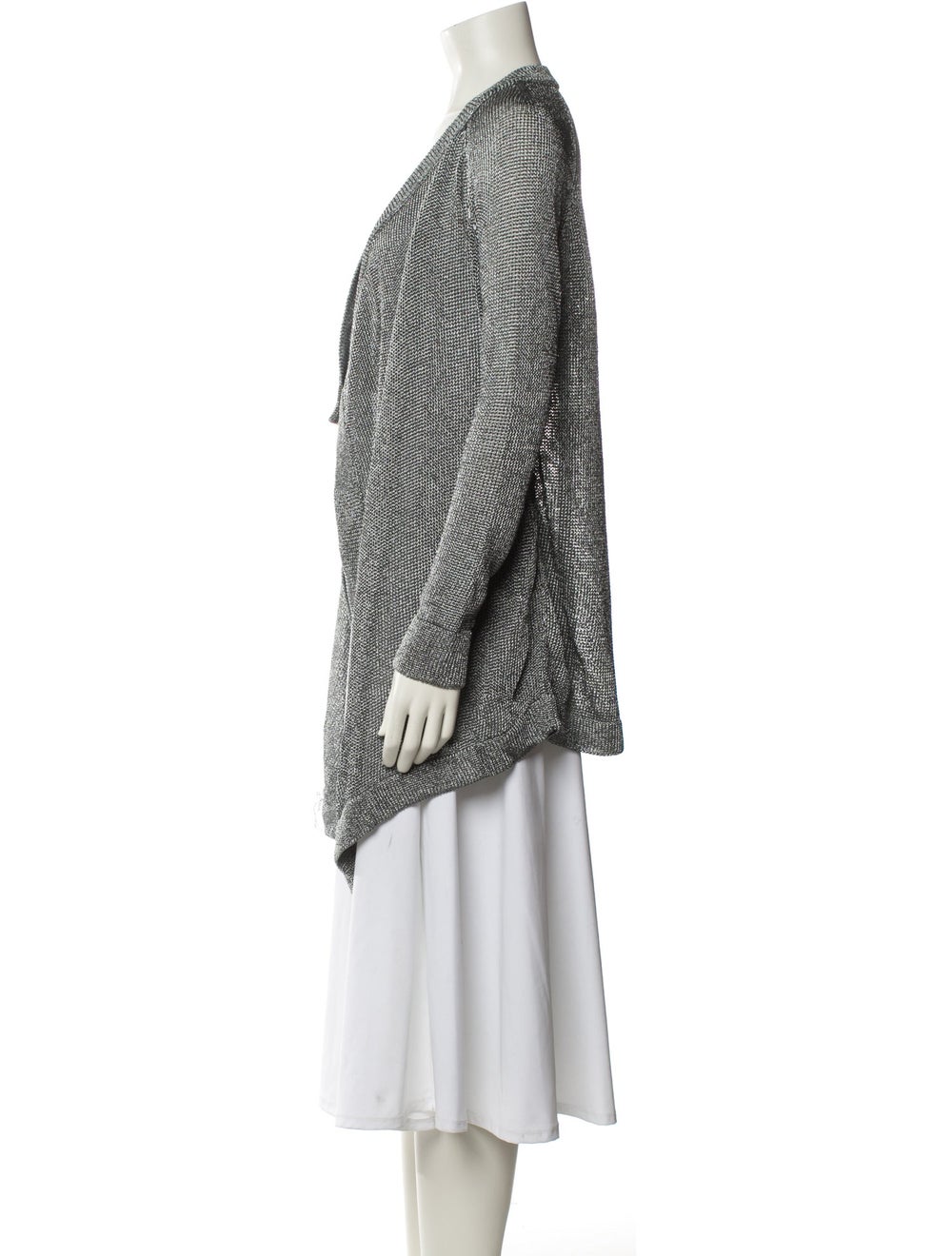 Vince Evening Jacket Silver Tweed Pattern Shawl C… - image 2