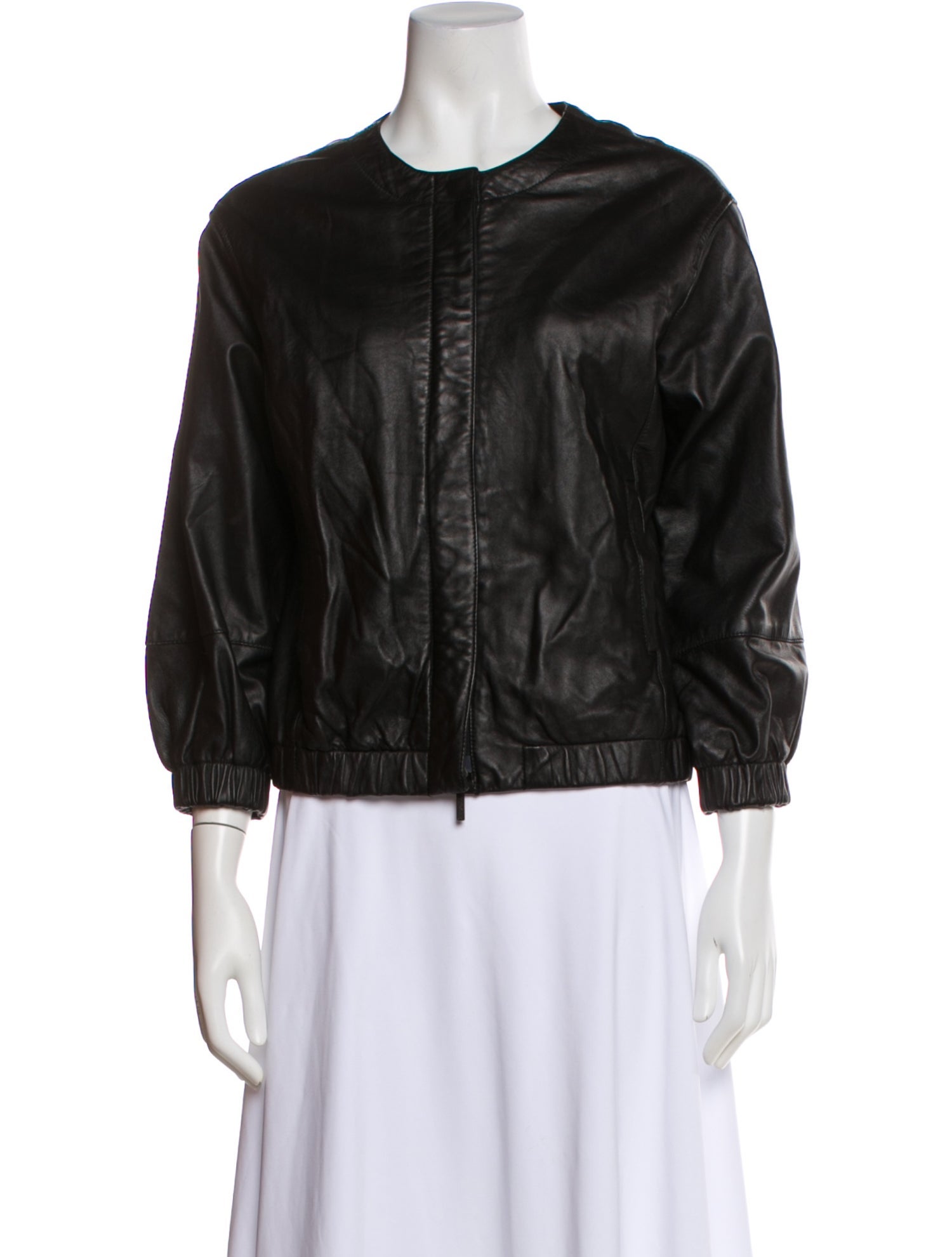 Vince Leather Bomber Jacket