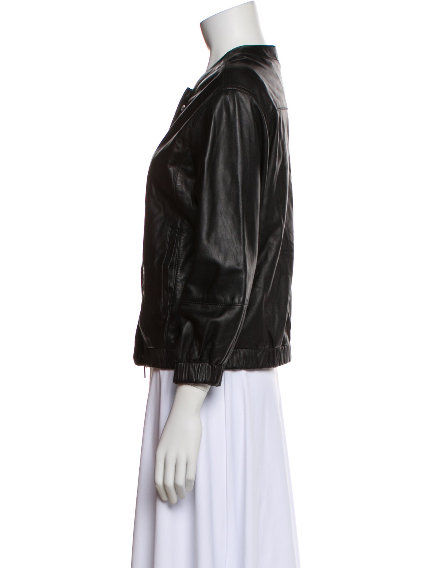 Vince Leather Bomber Jacket