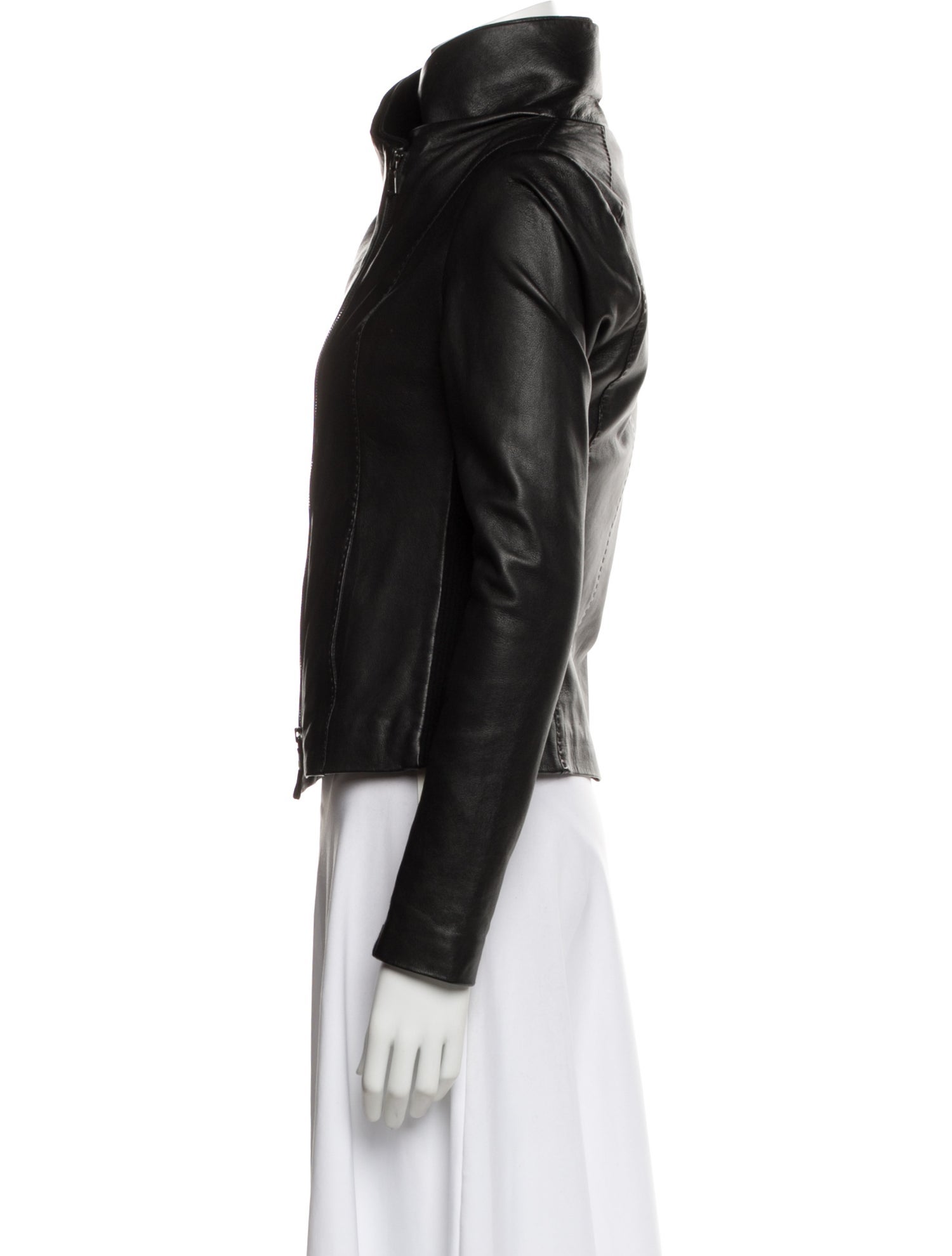 Vince Lamb Leather Biker Jacket
