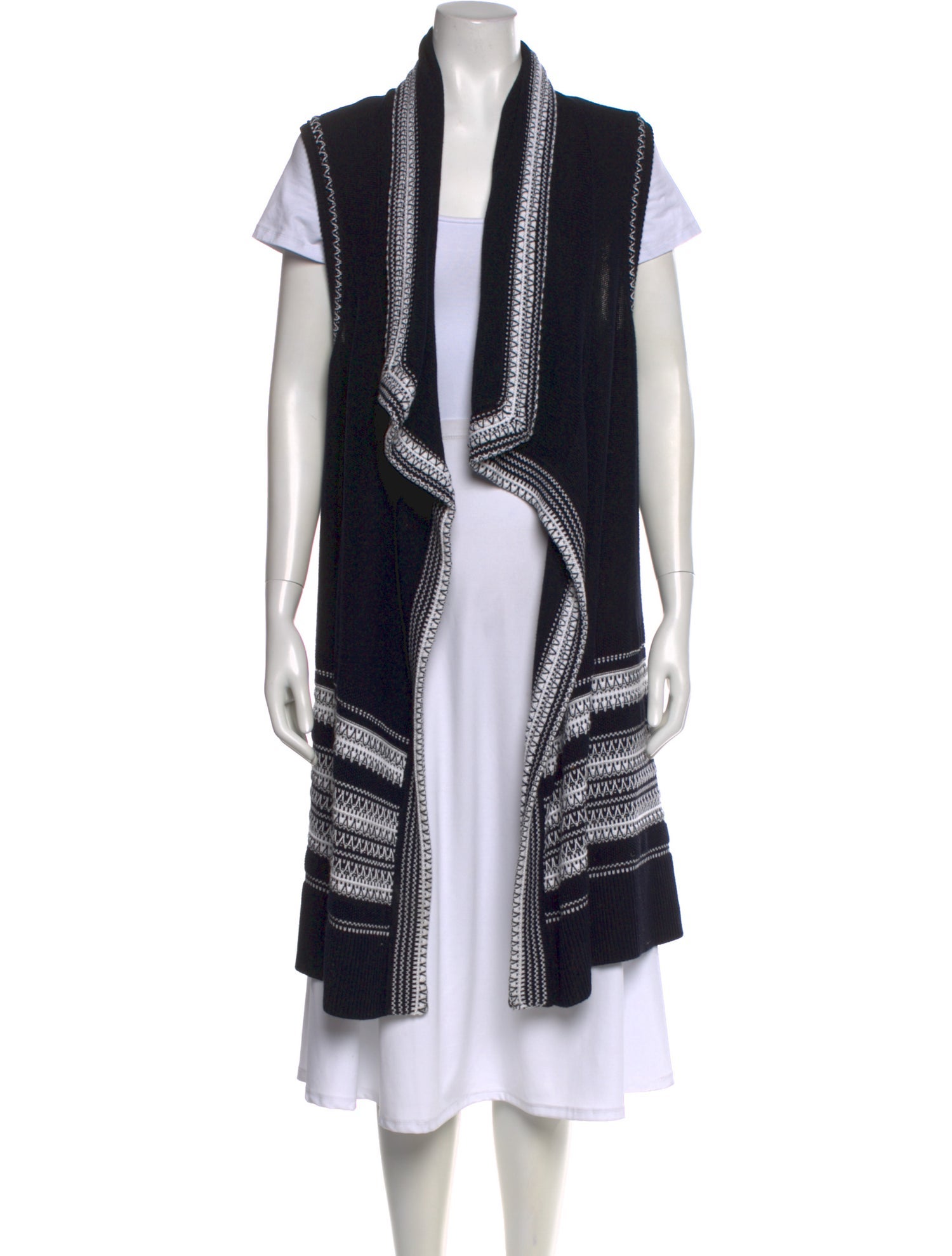 Vince Printed Open Front Sweater