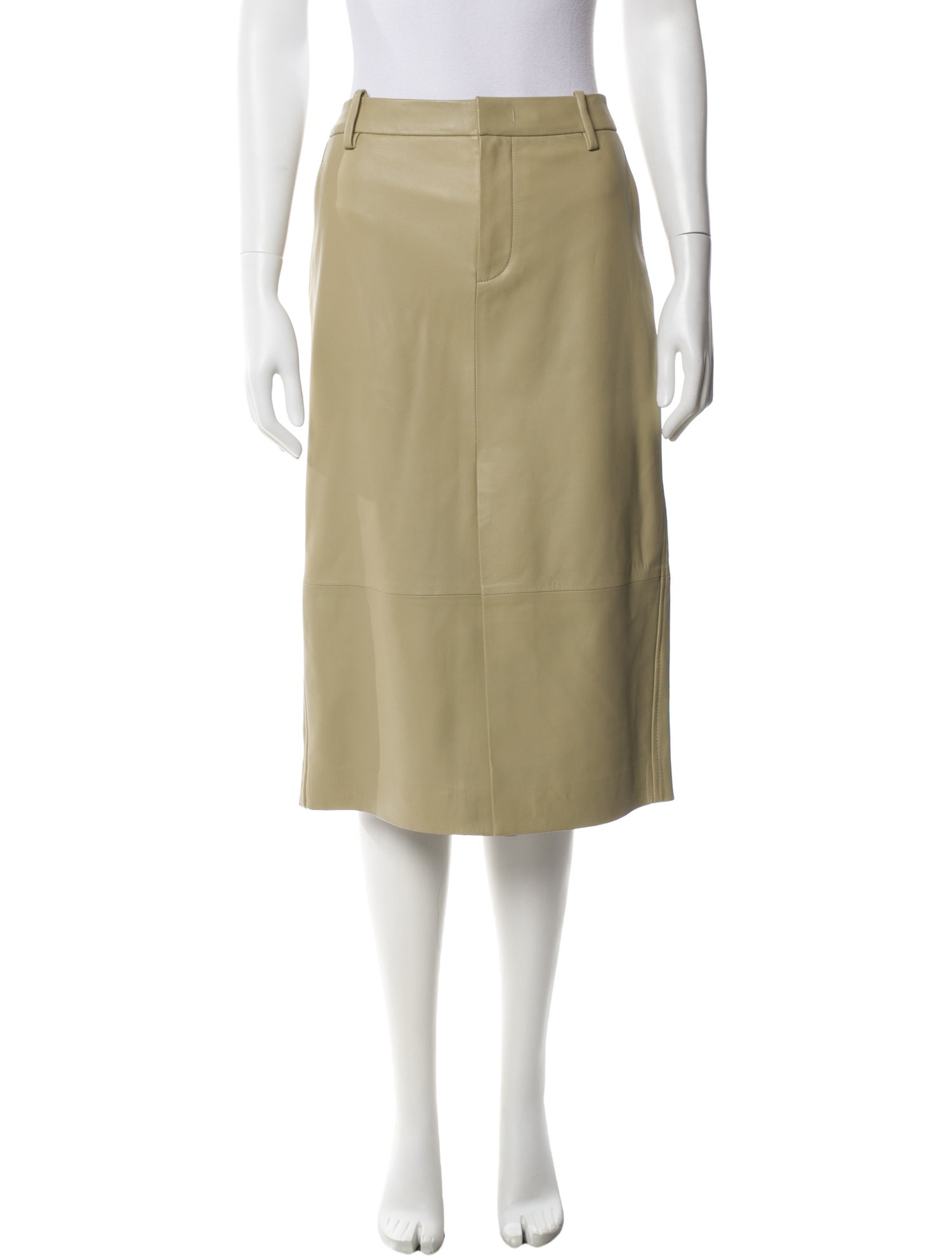 Vince Lamb Leather Knee-Length Skirt w/ Tags