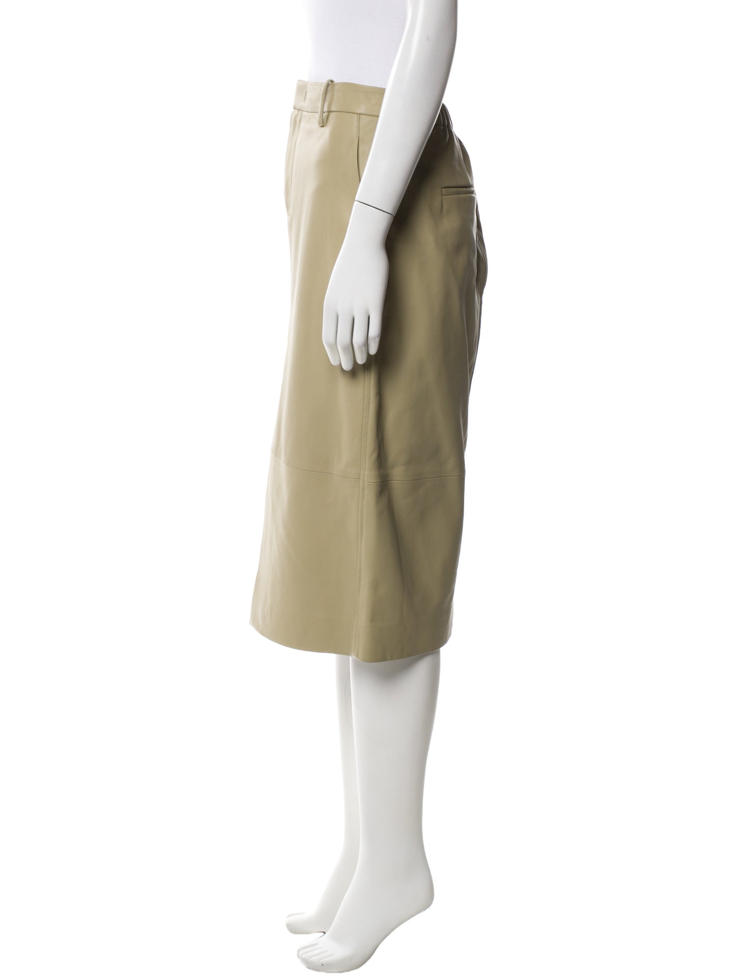 Vince Lamb Leather Knee-Length Skirt w/ Tags