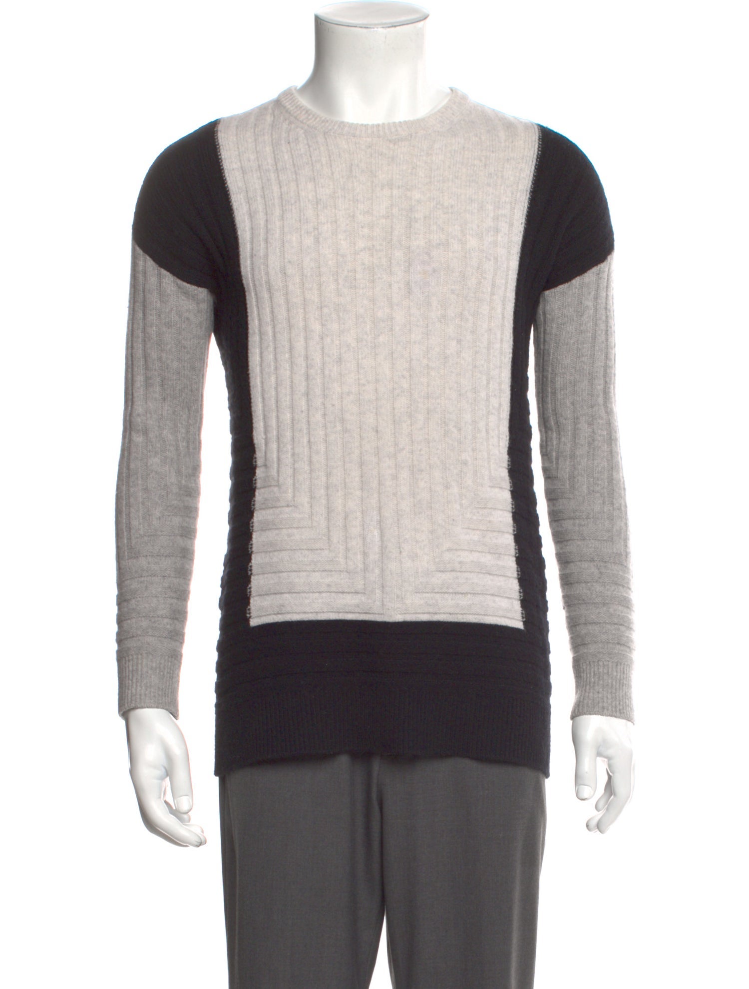 Vince Wool Colorblock Pattern Pullover