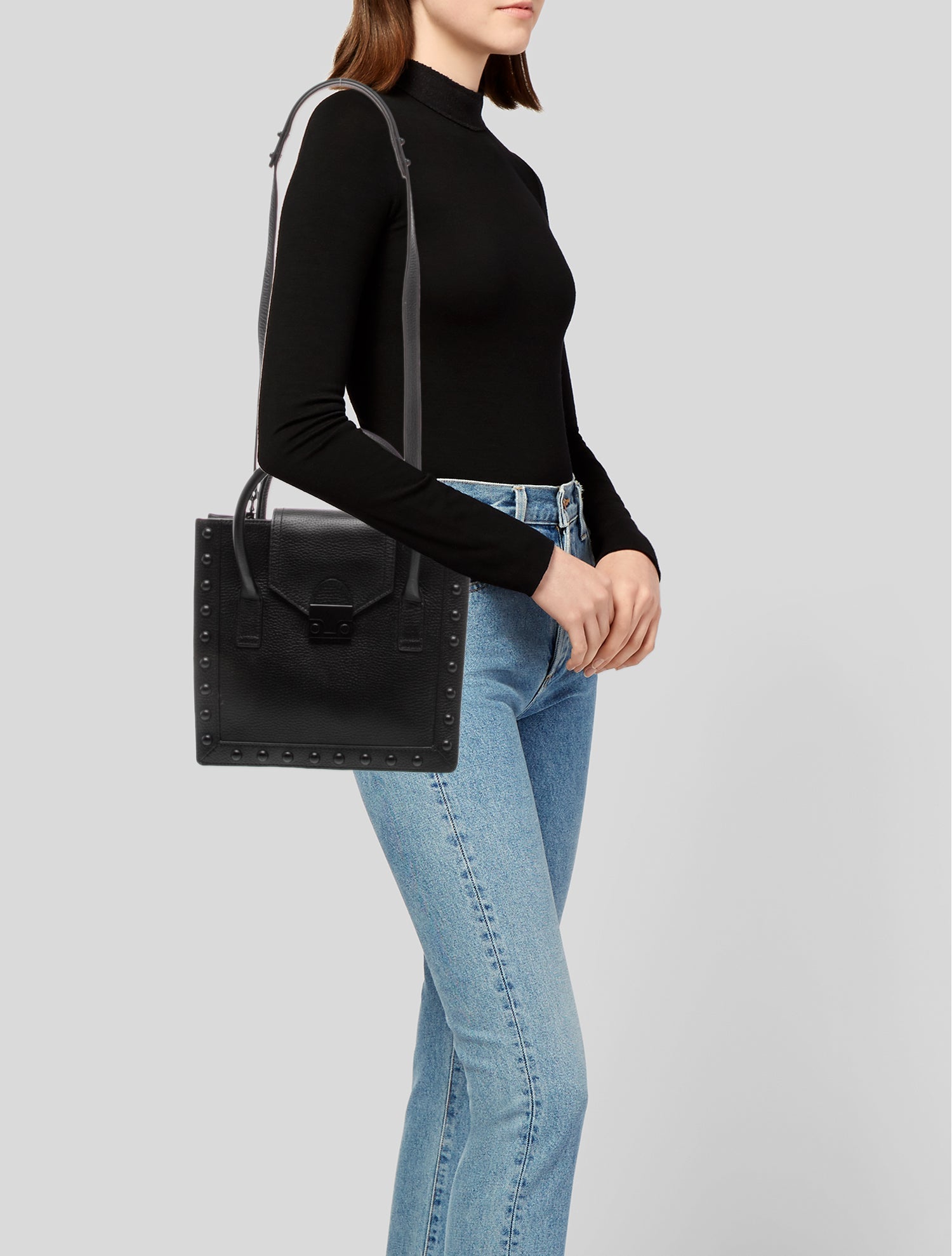 Vince Leather Top Handle Bag
