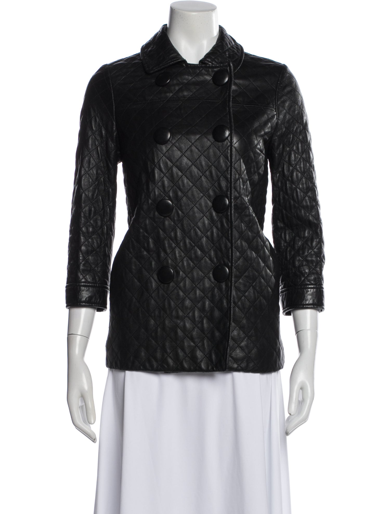 Vince Leather Printed Biker Jacket