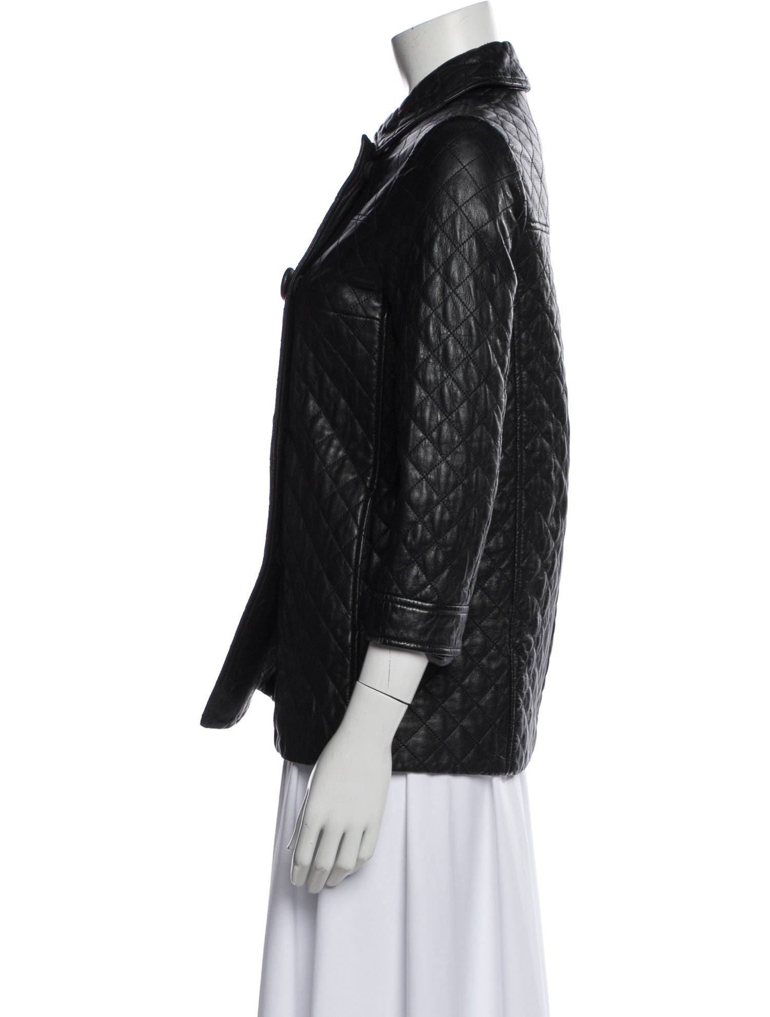 Vince Leather Printed Biker Jacket