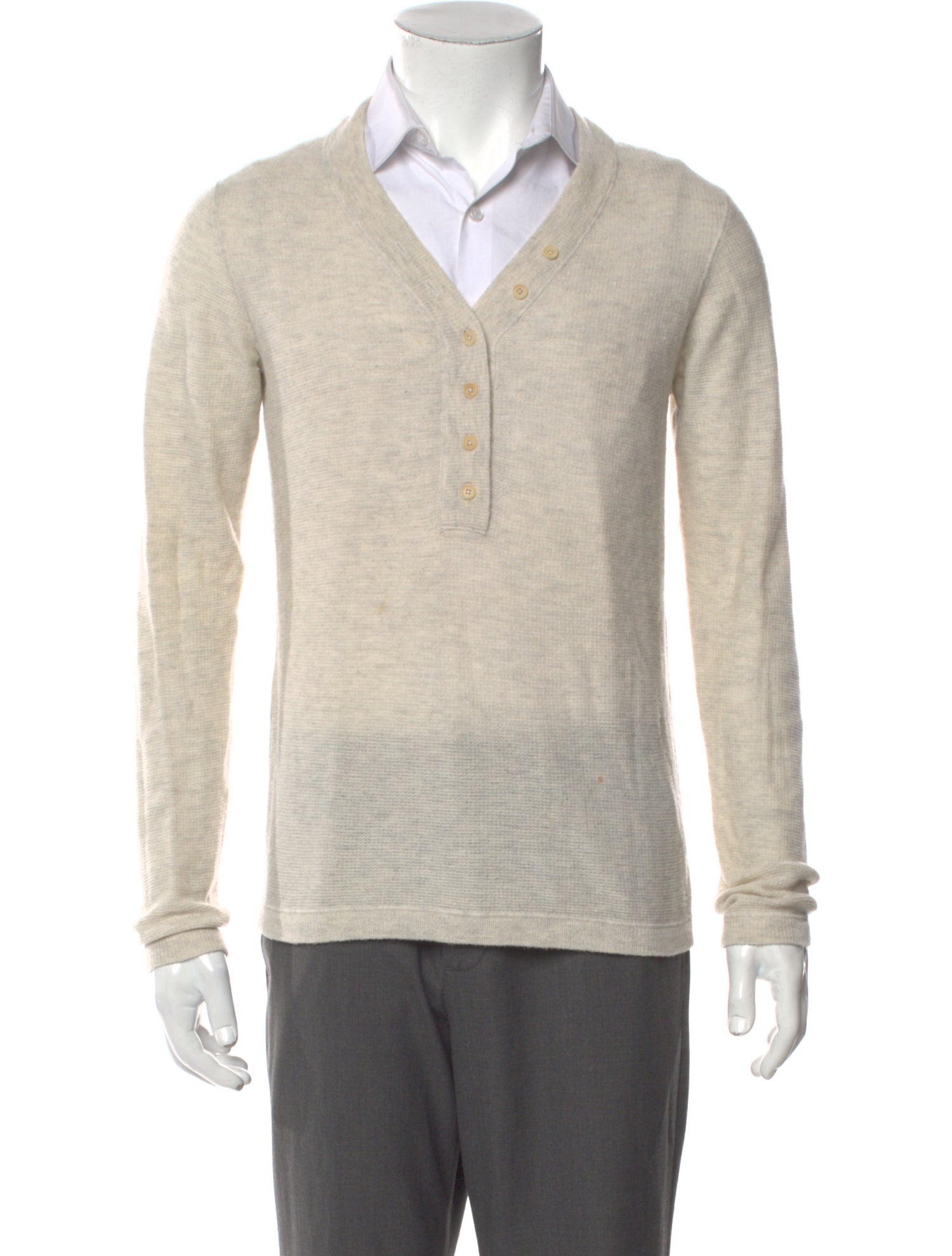 Vince Wool V-Neck Polo Sweater