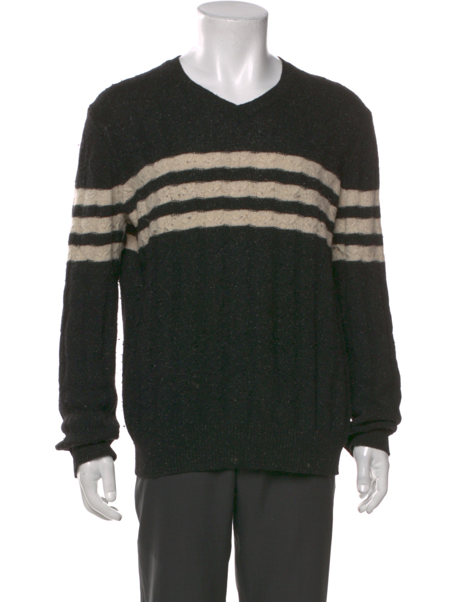 Vince Striped V-Neck Pullover