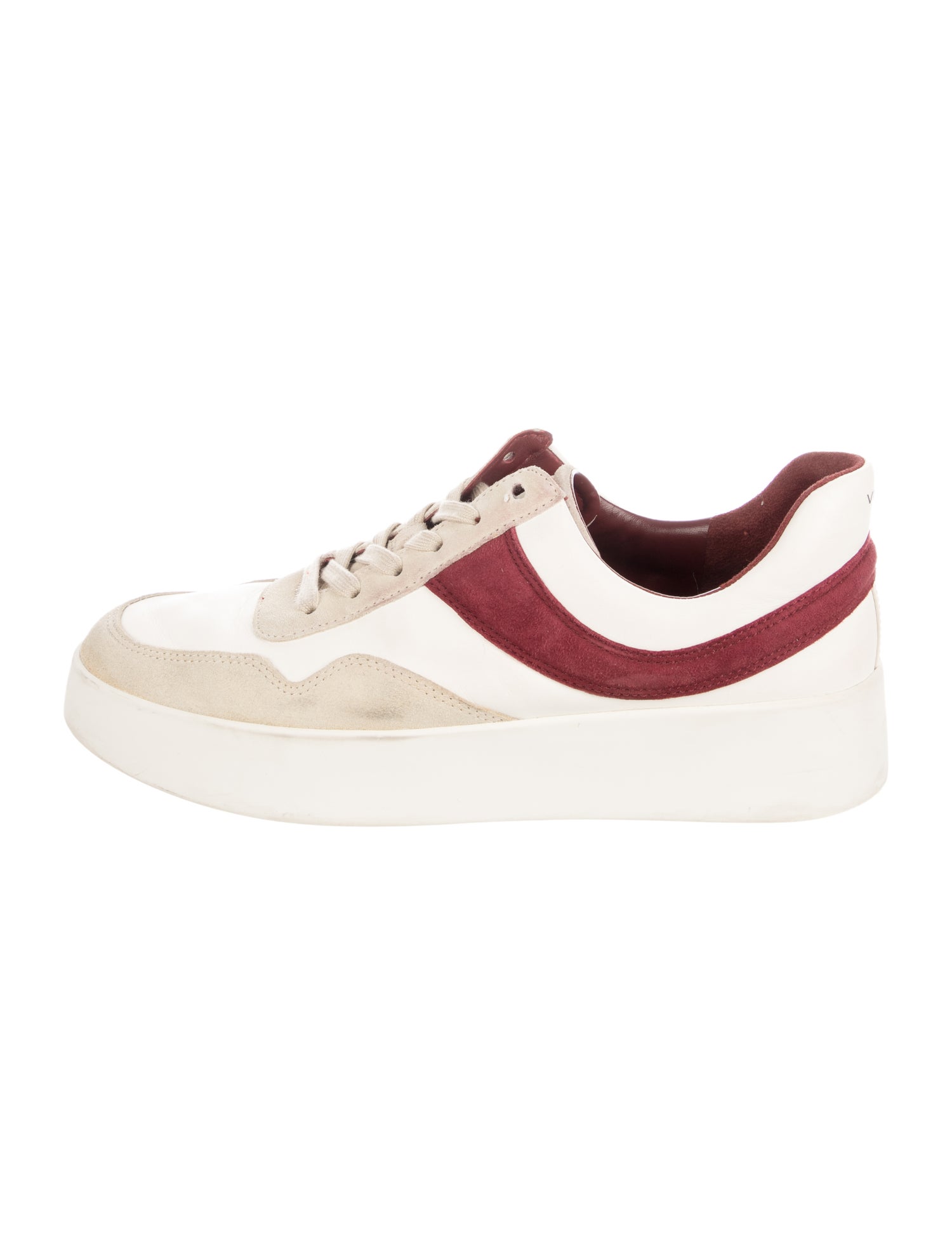 Vince Leather Colorblock Pattern Sneakers