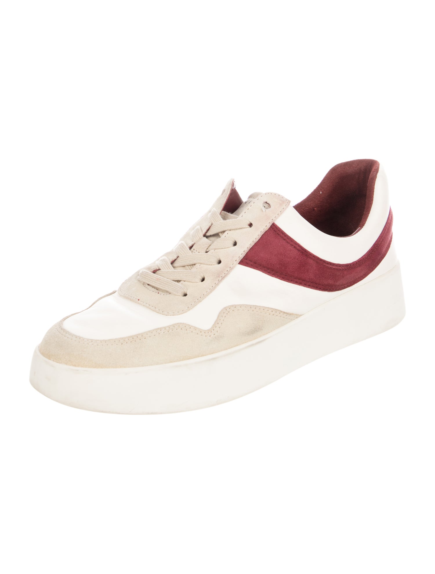 Vince Leather Colorblock Pattern Sneakers