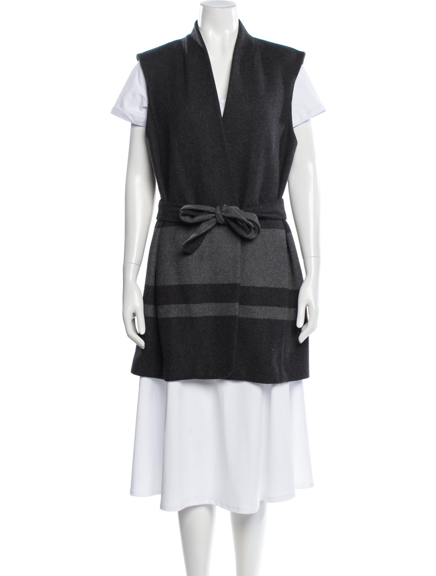 Vince Wool Colorblock Pattern Coat