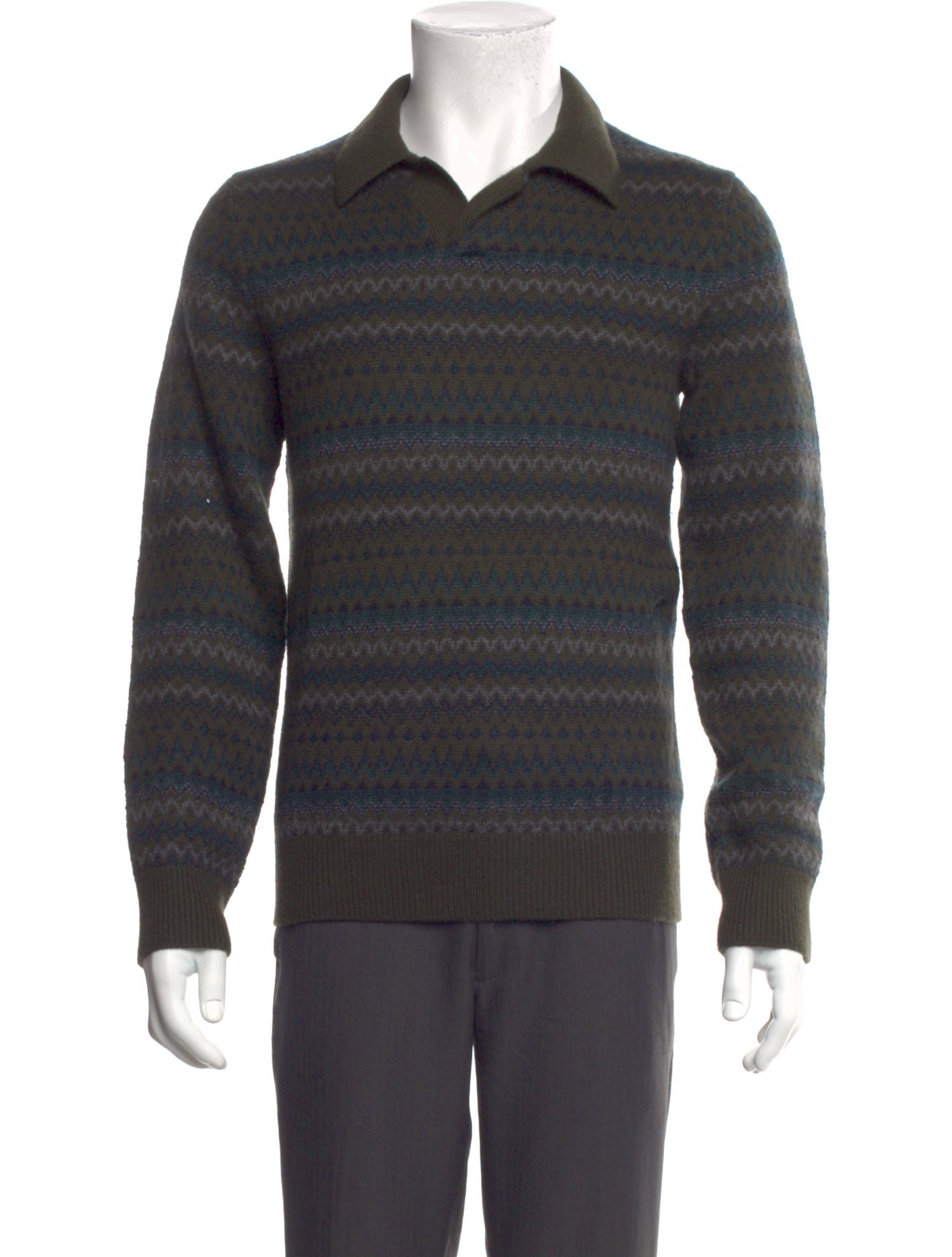 Vince Wool Striped Polo Sweater