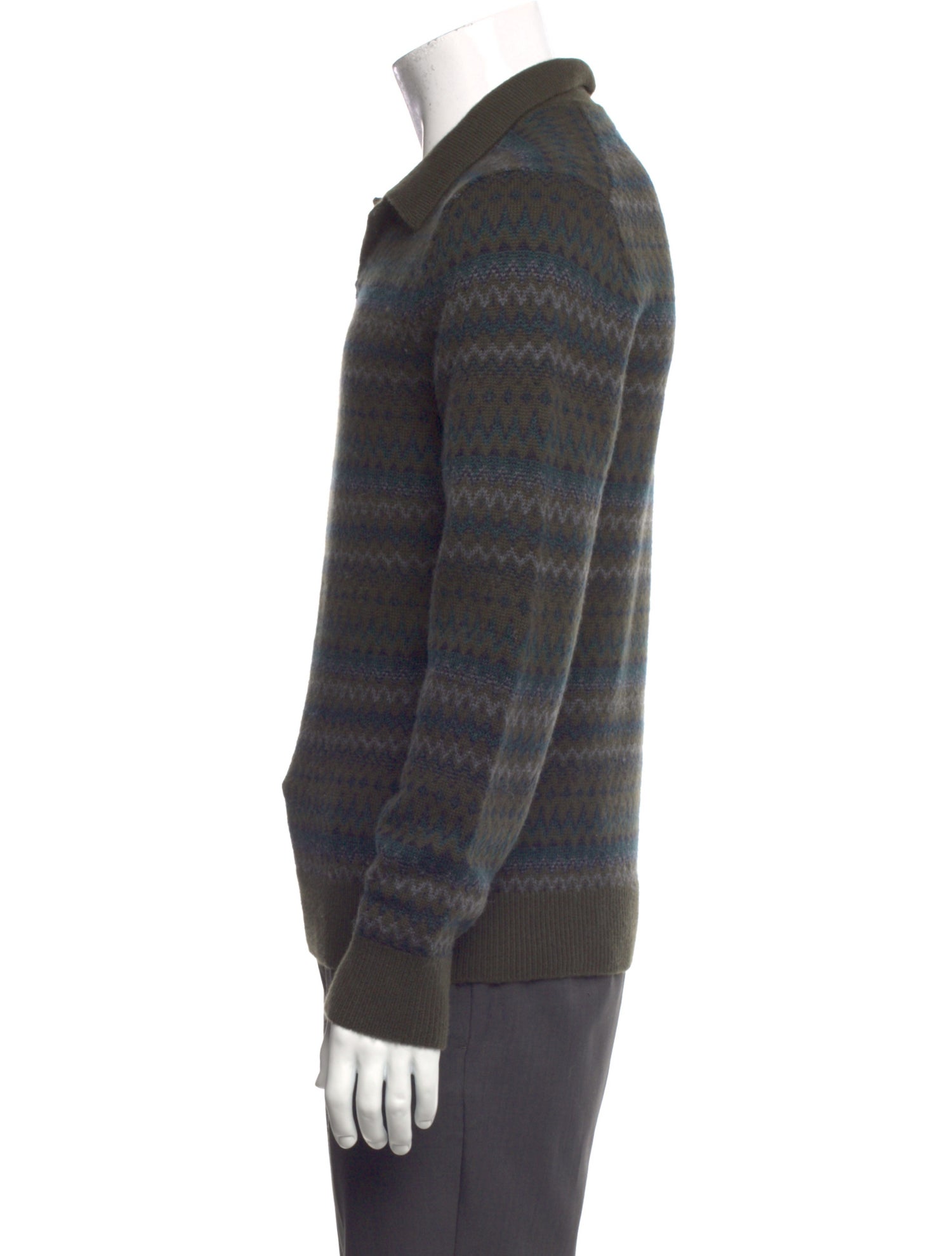 Vince Wool Striped Polo Sweater