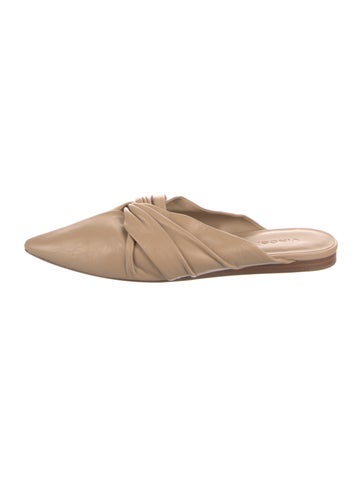 Pre-owned Vince Leather Mules In Neutral