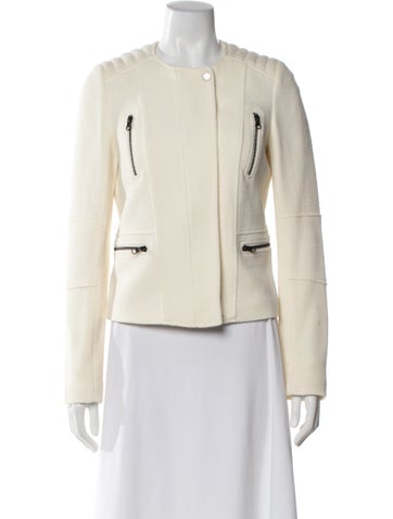 Pre-owned Vince Wool Biker Jacket In Neutral