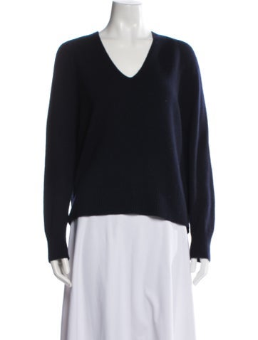 Pre-owned Vince Cashmere V-neck Sweater In Blue