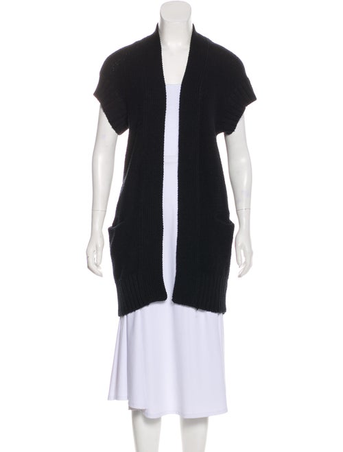Vince Open Front Short Sleeve Cardigan blue