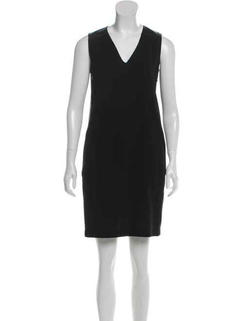 Vince Leather-Accented Mini Dress