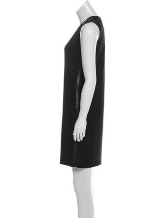 Vince Leather-Accented Mini Dress