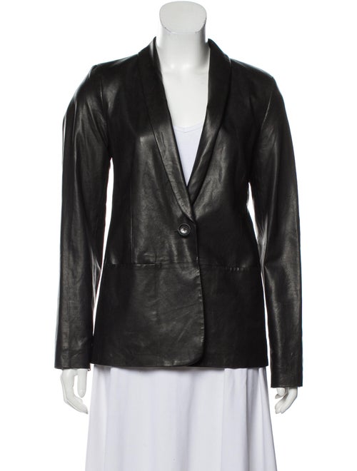 Vince Leather Blazer Black