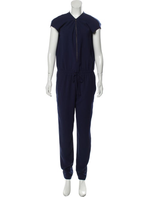 Vince Short Sleeve V-Neck Jumpsuit Navy