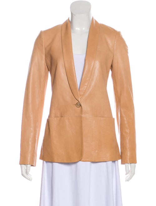Vince Calf Leather Blazer Orange