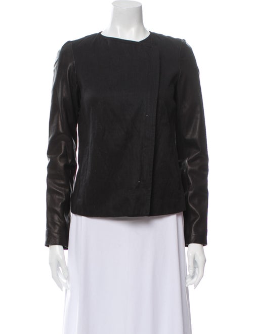 Vince Linen Biker Jacket Black