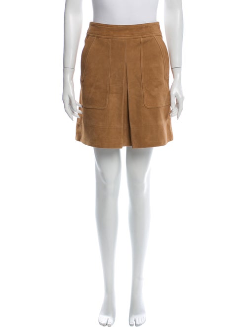 Vince Goat Leather Mini Skirt