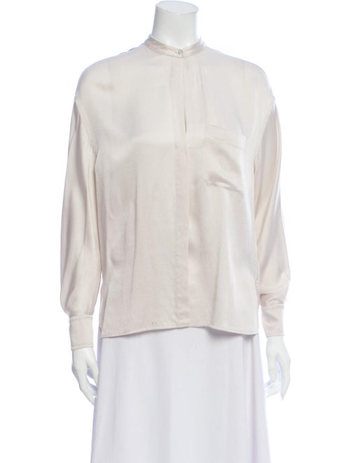 Vince Silk Mock Neck Blouse