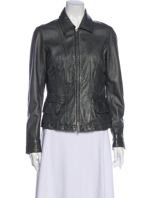 Vince Leather Jacket Grey