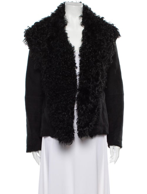 Vince Shearling Fur Jacket Black