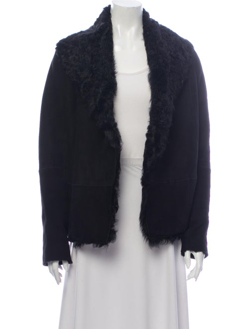 Vince Shearling Fur Jacket Black