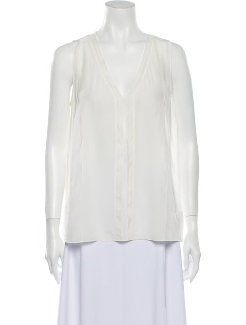 Vince Silk V-Neck Blouse White