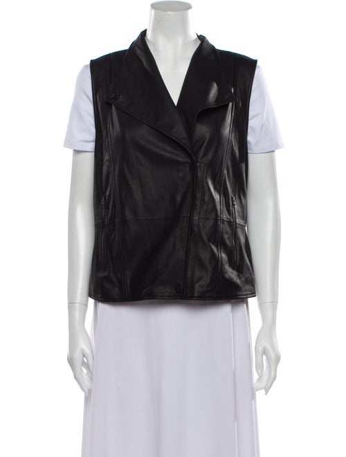 Vince Leather Vest Black