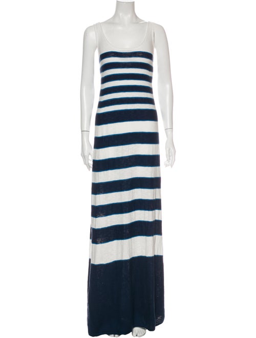 Vince Striped Long Dress Blue