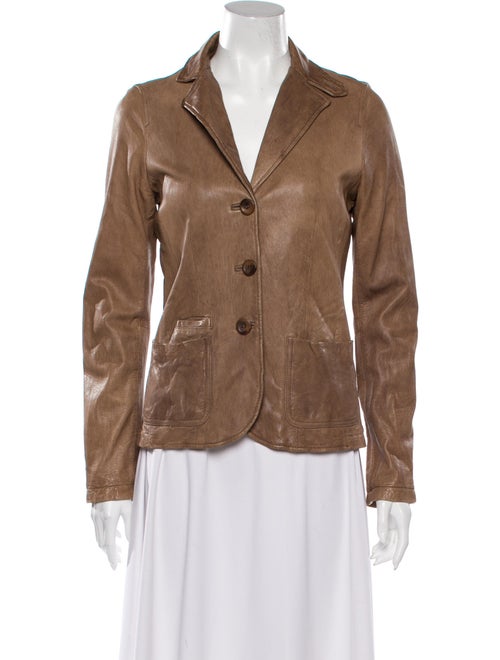 Vince Leather Blazer Brown