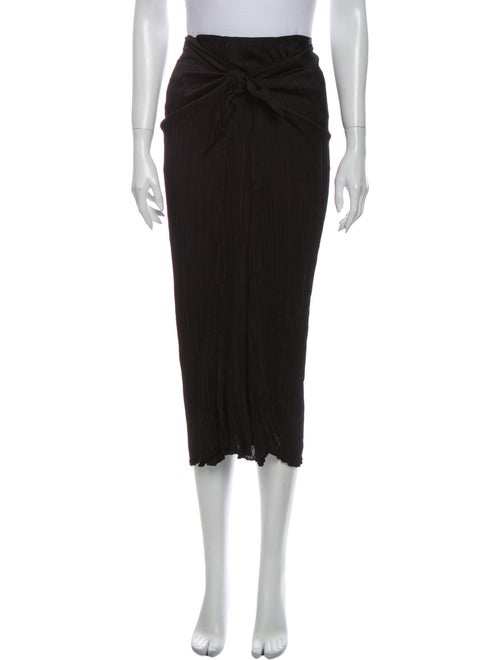 Vince Pleated Accents Midi Length Skirt Black