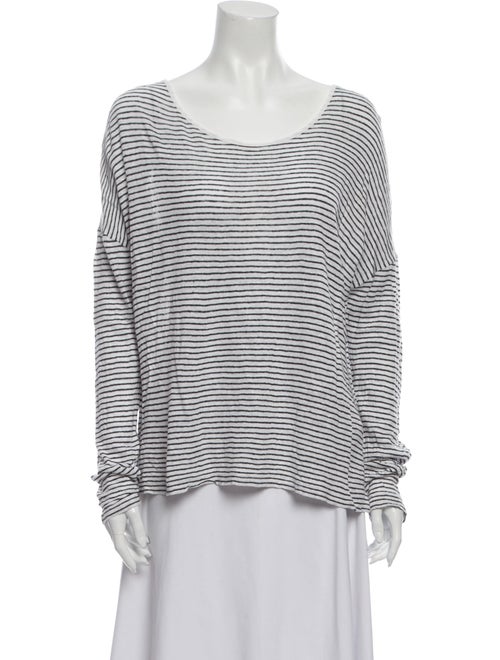 Vince Linen Striped Top Black