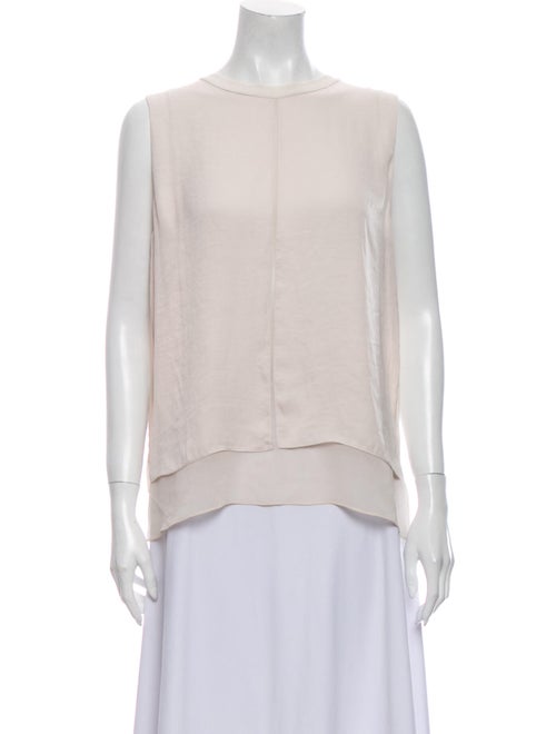 Vince Crew Neck Sleeveless Blouse Pink