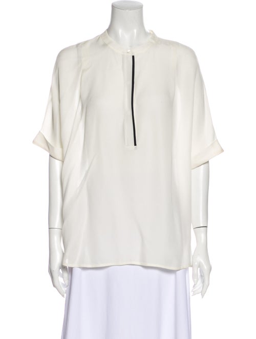 Vince Silk Crew Neck Blouse White