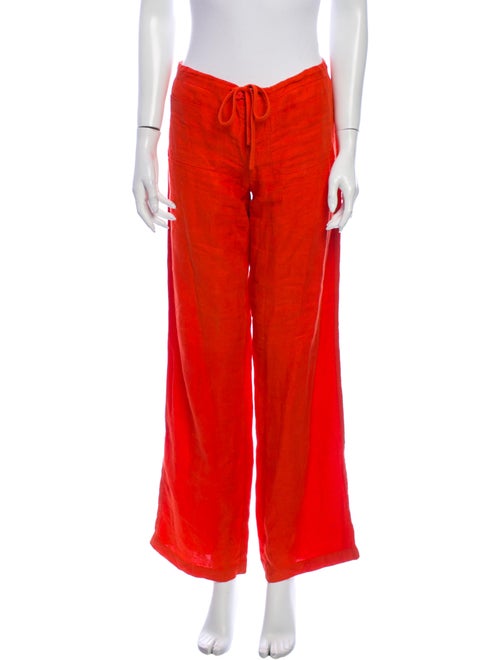 Vince Linen Wide Leg Pants Orange