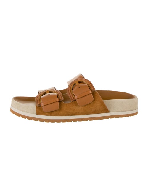 Vince Leather Slides Brown